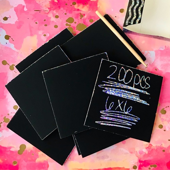 Art Holographic Scratch Art 6x6 Cardstock Squares 20 Count Poshmark
